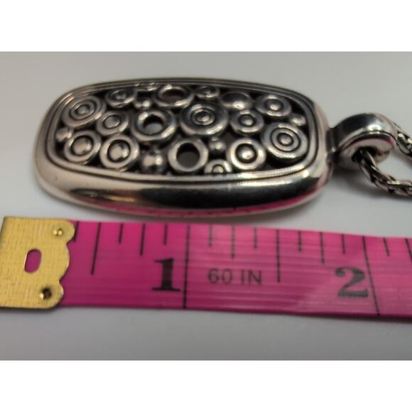 Brighton Doodle Circles Pendant Rectangle Open Rings Silver Plate Necklace - Picture 7 of 8